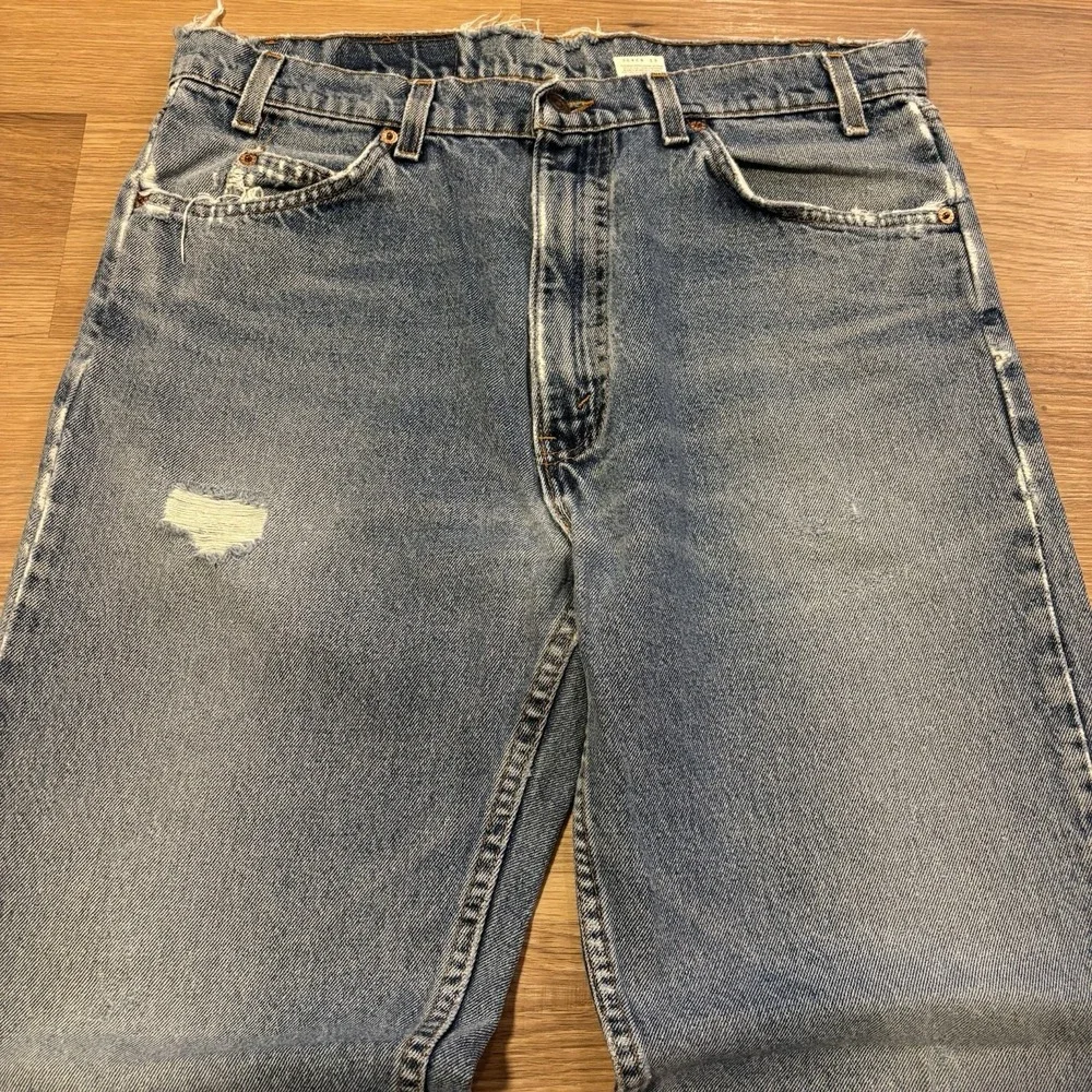 VTG 1997 Levis 505 Orange Tab Jeans Mens 34x31 Made In USA Distressed Faded 90s